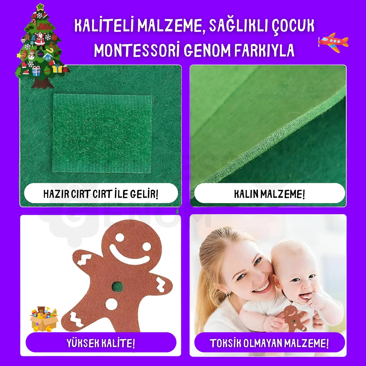 Eğitici Kendin Yap Işıklı Yılbaşı ve Noel Ağacı