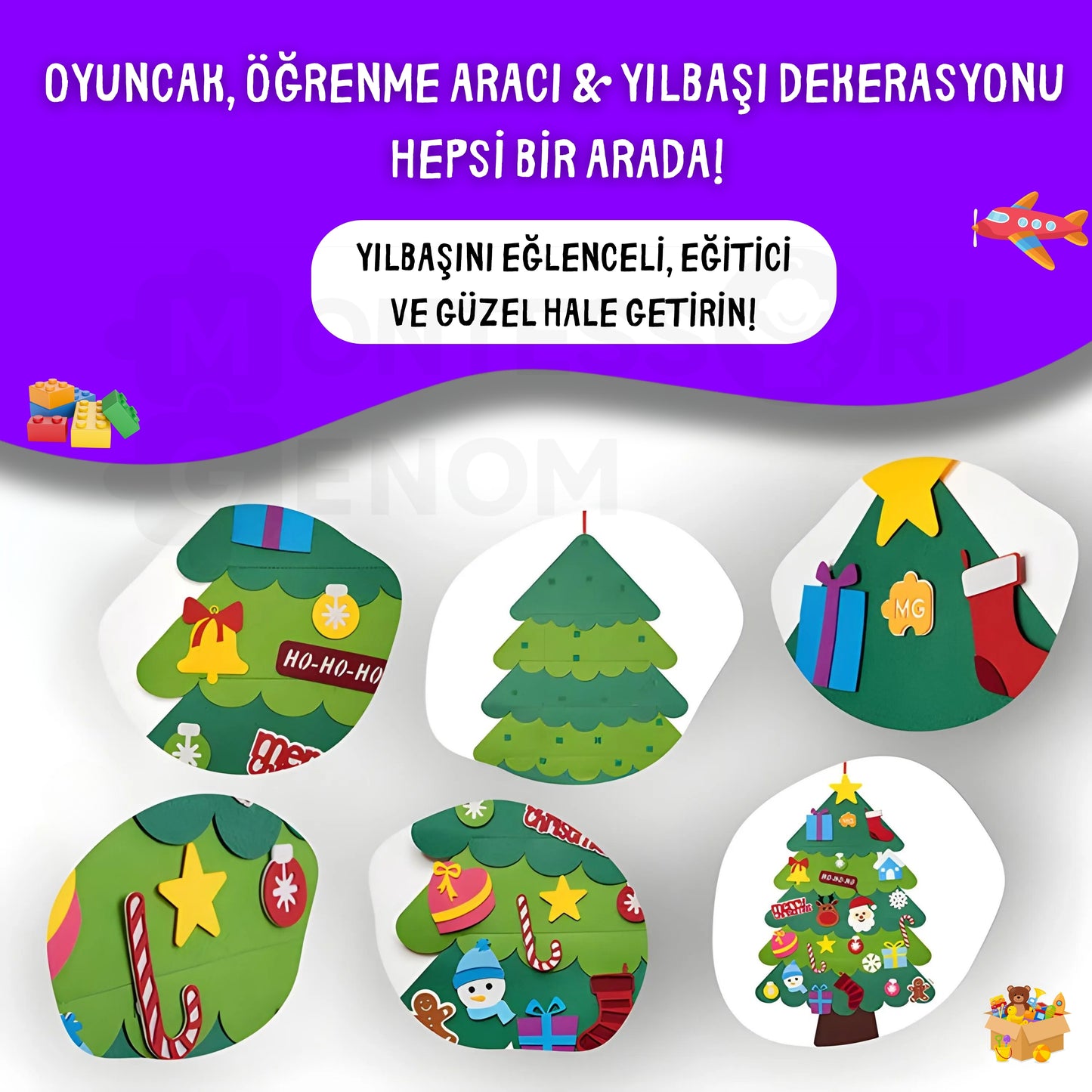 Eğitici Kendin Yap Işıklı Yılbaşı ve Noel Ağacı