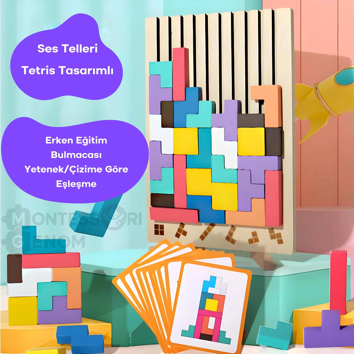 Çok Fonksiyonlu Tetris Blok Bulmaca Oyuncak