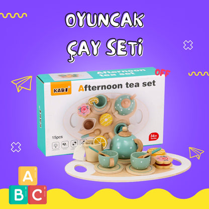 Eğitici Yarı Ahşap Oyuncak Çay Seti - Montessori Genom - #montessorigenomtr# - montessoritr - montessori