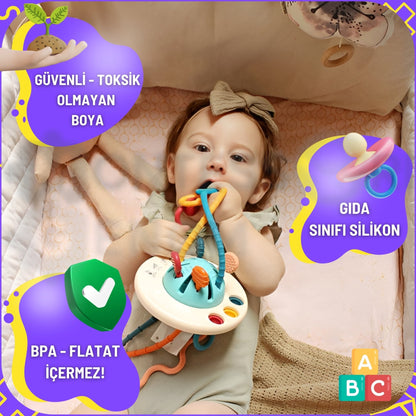 Montessori Genom™ Slikon Çekme Oyuncak - Montessori Genom - #montessorigenomtr# - montessoritr - montessori